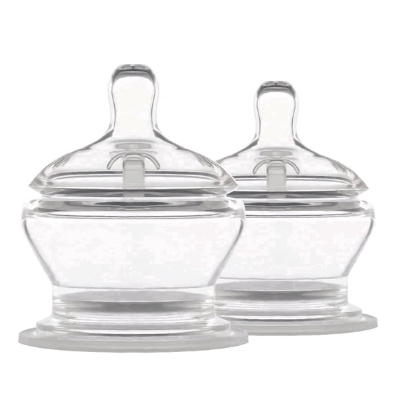 PopYum Stage 2 Medium Flow Nipples, 2-pack, anti-colic, natural latch