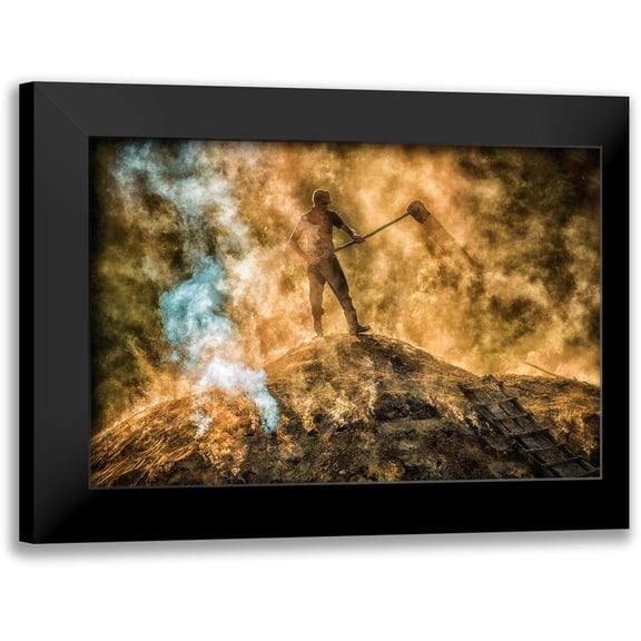 Popan, Adrian 24x17 Black Modern Framed Museum Art Print Titled - Charcoal Factory Iii