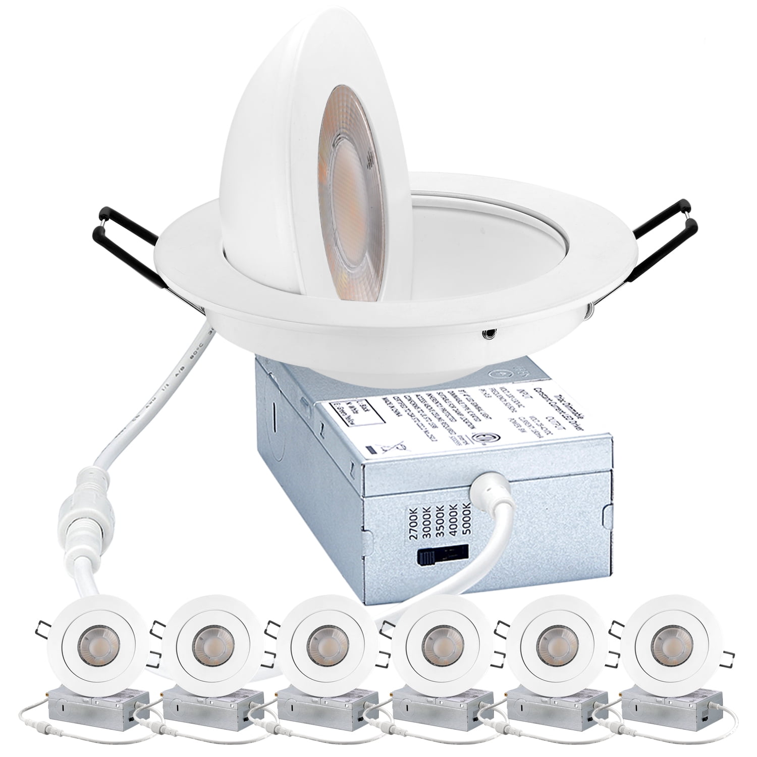 Popanu 4 inch LED Gimbal Recessed Light 9W Eyeball Swivel Ceiling Spot