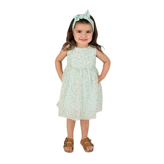 Popatu Baby Girl's Mint Flower Girl Dress- 24 Months