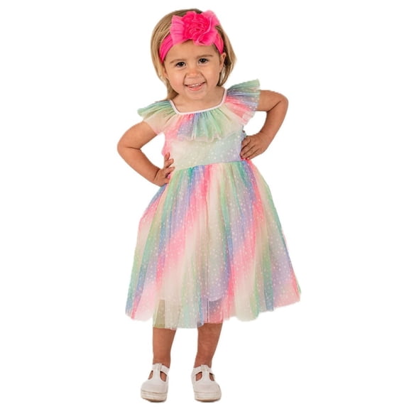 Popatu Baby Girl's Rainbow Dress