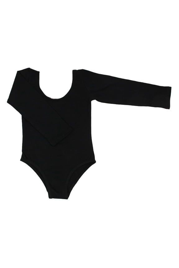 Black Long Sleeve Dance Leotard, Toddler & Little Girls