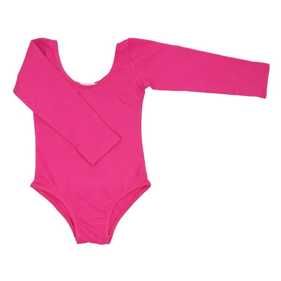 Popatu Hot Pink Dance Leotard Long Sleeved (Toddler, Little Girls & Big Girls)