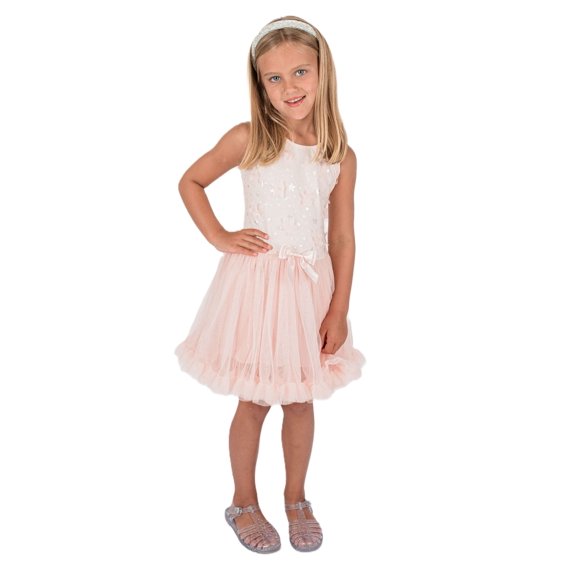 Popatu Little Girl's Peach Petti Tutu Birthday Party Dress