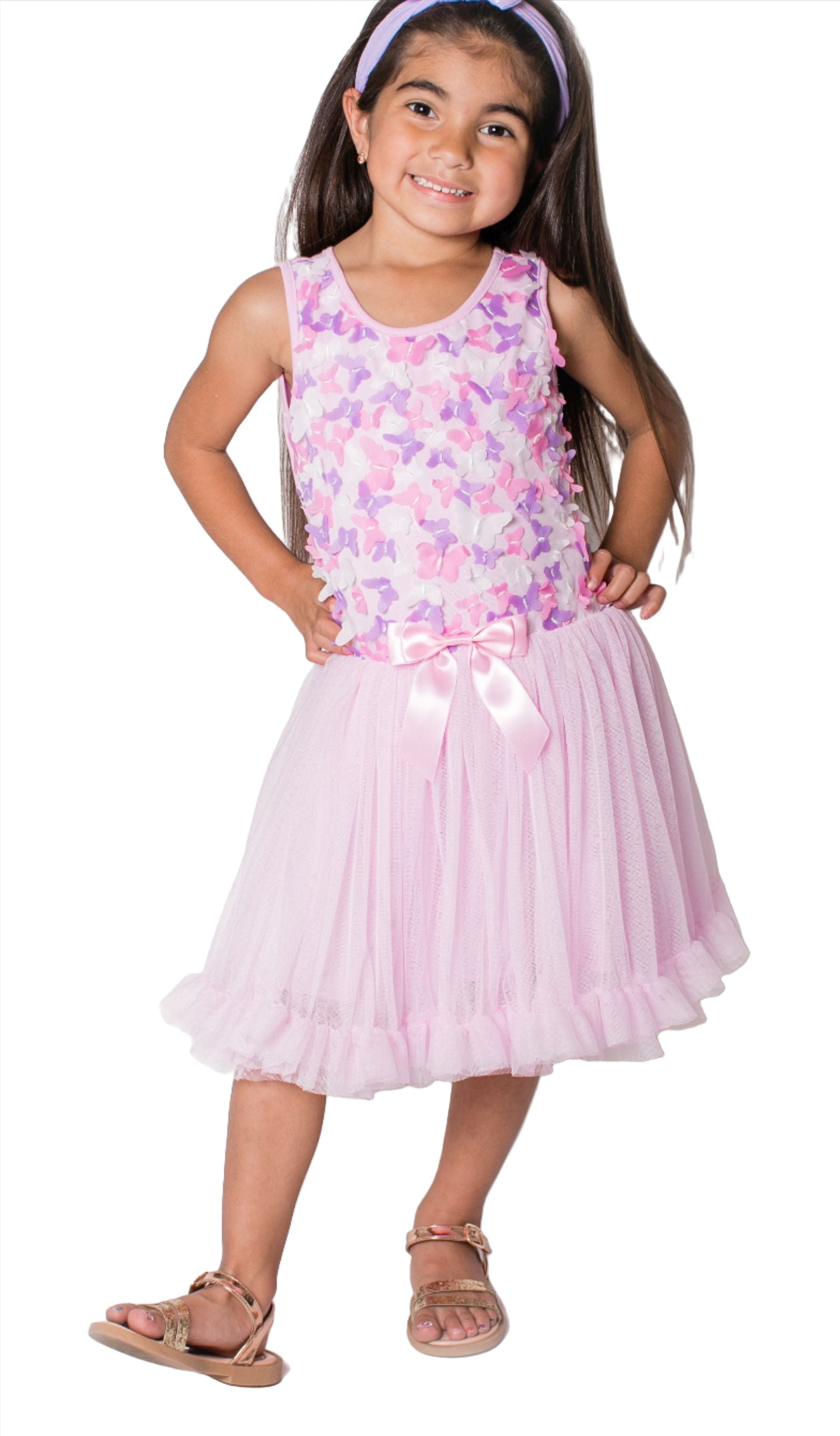 Popatu Little Girl's Pink Butterfly Petti Tutu Birthday Party Tulle Dress -  Walmart Business Supplies