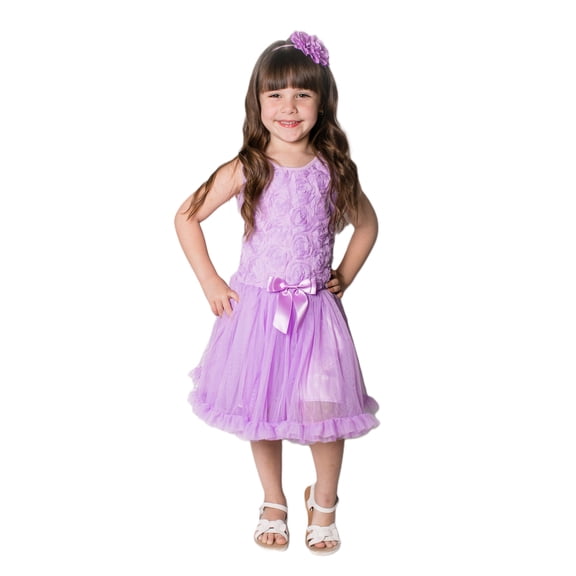 Popatu Twirling Tutu Dress (2T-7) for Girls - 2 Layer Soft Tulle, Fit and Flare, Ballet and Birthday Special Occassion