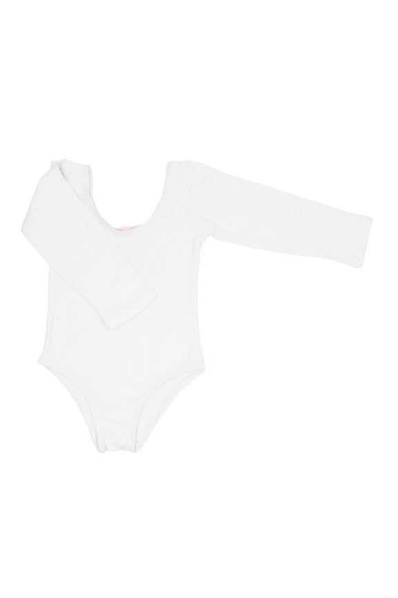 White Dance Leotard Long Sleeved (Toddler, Little Girls & Big Girls)