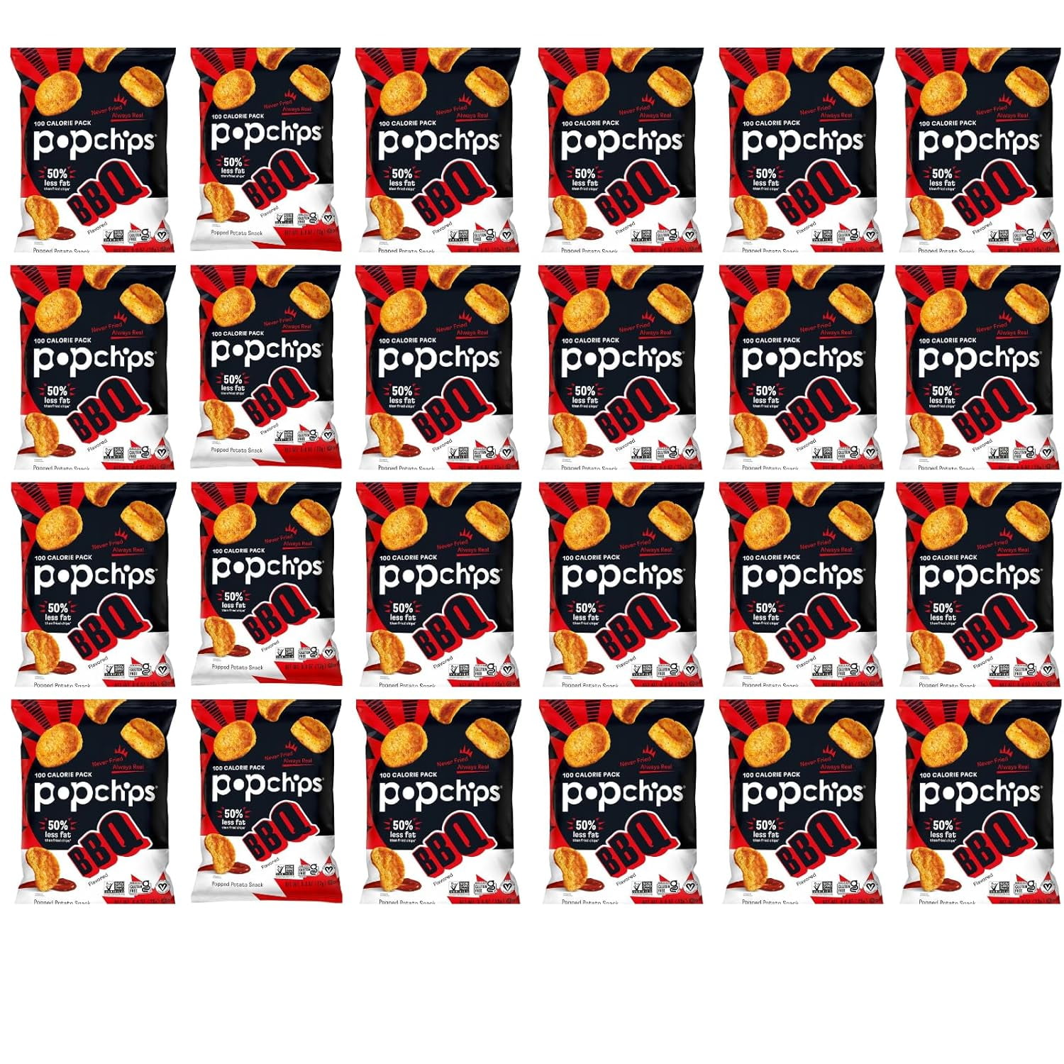 Popchip - Potato  All Natural Barbeque - 0.8 oz. (Pack of 24)