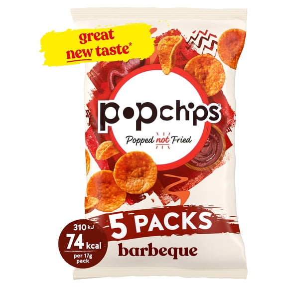 Popchips Barbeque Multipack Crisps 5x17g, Imported from Britain
