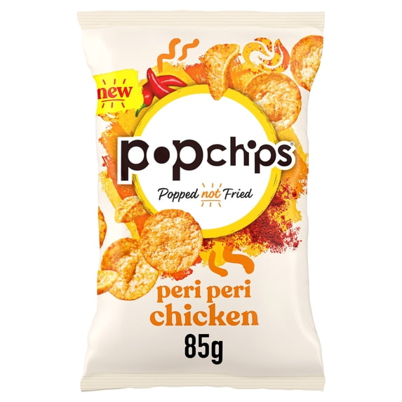 Popchips Peri Peri Chicken Sharing Crisps 85g, Imported from Britain