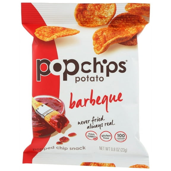 Popchips Potato Chip, Barbeque, .8 Oz, Pack Of 24