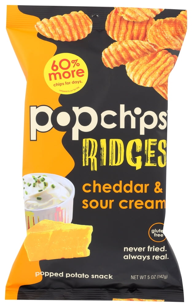 Popchips Potato Chip Ridges Cheddar Sour Cream , 5 Oz