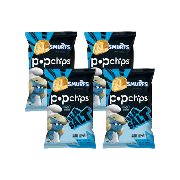 Popchips Potato Chips, Sea Salt, 5 Oz Bags - Pack Of 4