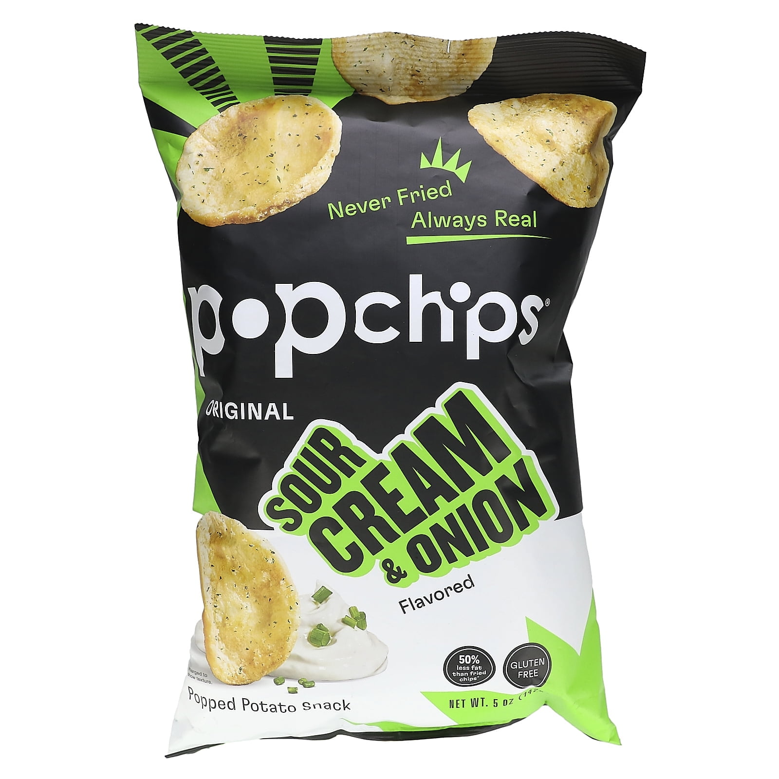 Popchips, Potato Chips, Sour Cream & Onion, 5 oz Pack of 4