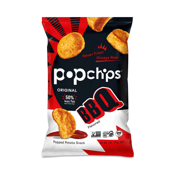 Popchips Potato Snack Chips, Barbeque, 5 oz