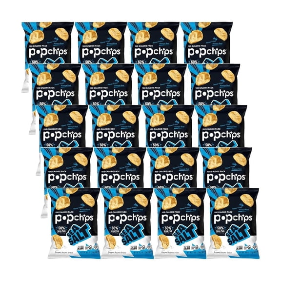 Popchips: Sea Salt Potato Chips 0.8 oz, 24 bags