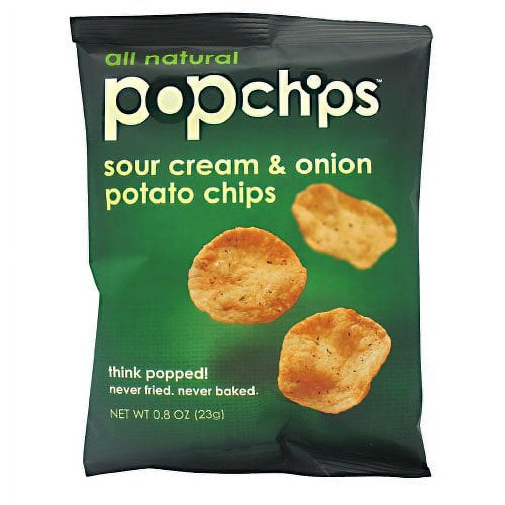 Popchips Sour Cream & Onion Popped Potato Chips, 0.8 oz - Case of 24