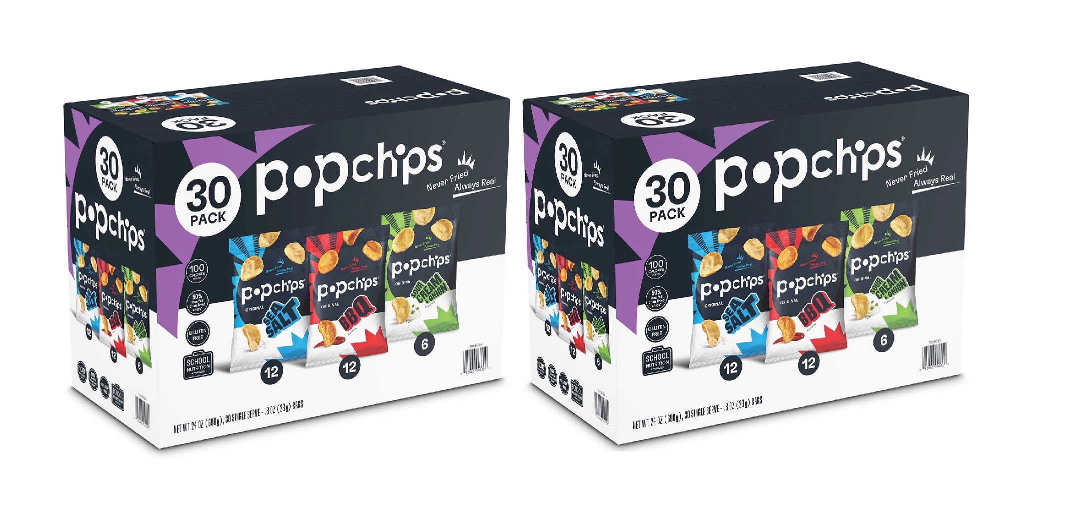 Popchips Variety Box (0.8 oz., 30 ct.) 2PK