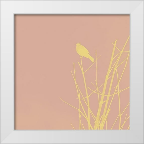 Popcorn 12x12 White Modern Wood Framed Museum Art Print Titled - Bird Silhouette IX