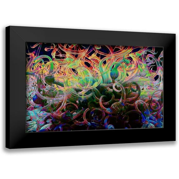 Popcorn 14x10 Black Modern Framed Museum Art Print Titled - Glass IV, Color Blast