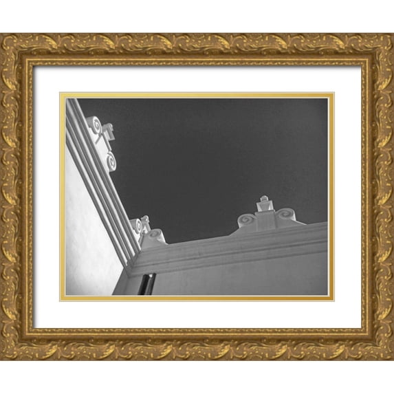 Popcorn 14x12 Gold Ornate Wood Framed with Double Matting Museum Art Print Titled - San Xavier Del Bac II BandW