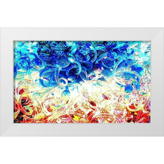 Popcorn 18x12 White Modern Wood Framed Museum Art Print Titled - Glass I, Color Blast