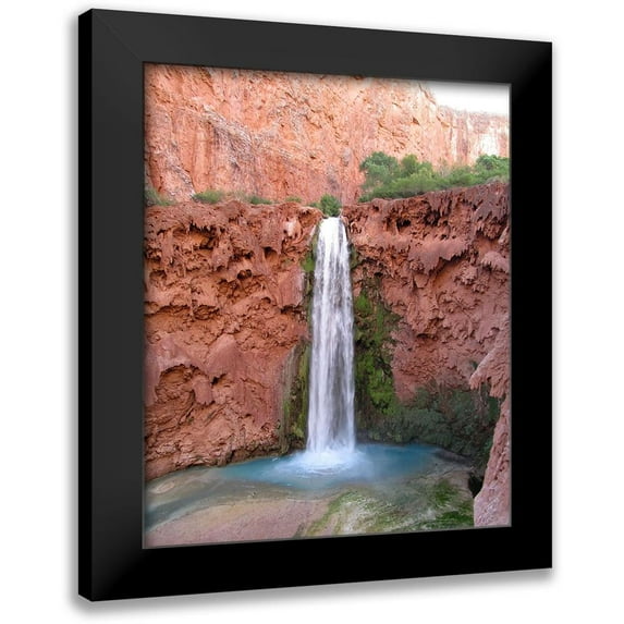 Popcorn 20x24 Black Modern Framed Museum Art Print Titled - Havasu Falls: Mooney Falls