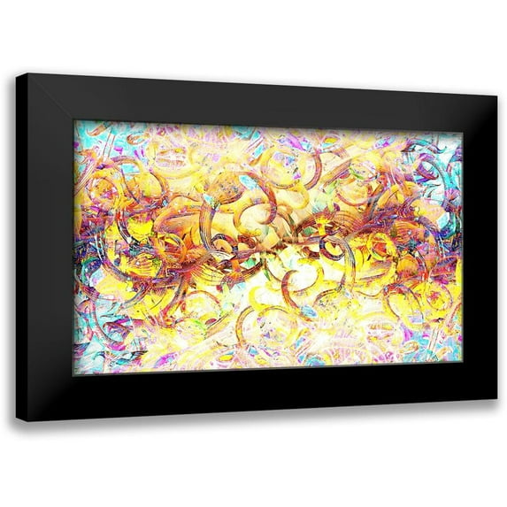 Popcorn 24x16 Black Modern Framed Museum Art Print Titled - Glass II, Color Blast