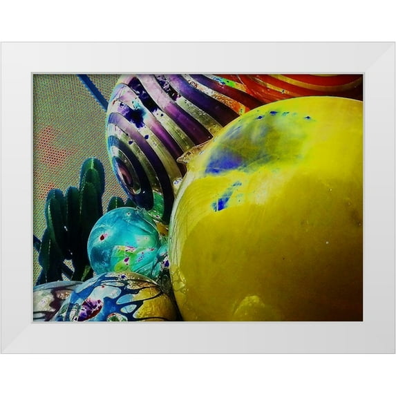 Popcorn 24x19 White Modern Wood Framed Museum Art Print Titled - Glass VI, Color Blast