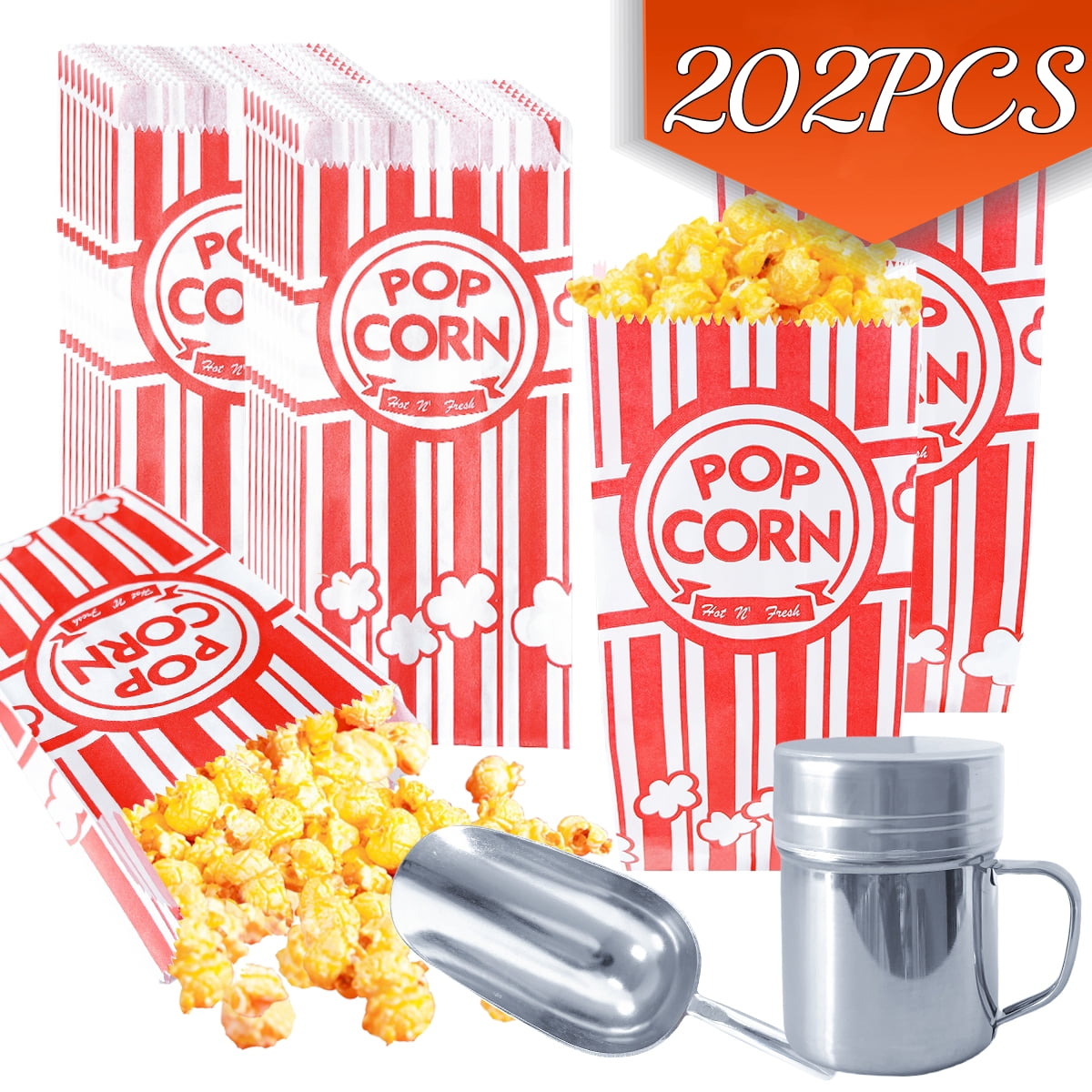 Popcorn Bags with Popcorn Scoop and Salt Shaker Individua Mini Popcorn