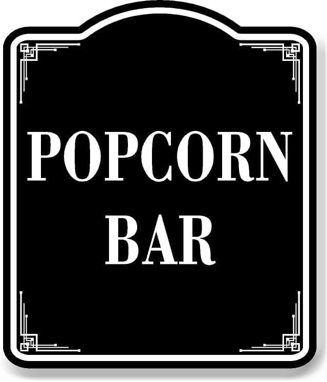 Popcorn Bar BLACK Aluminum Composite Sign, 8.5 popcorn-bar-black-aluminum-composite-sign-8-5-x10-walmart-business-supplies