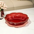 thumbnail image 1 of Popcorn Bowl,Salad Bowl,Clear Plastic Serving Bowl, Round Multipurpose Bowl, Reusable Transparent Tray for Fruit Salad Snack Popcorn Party Serving(Red), 1 of 6