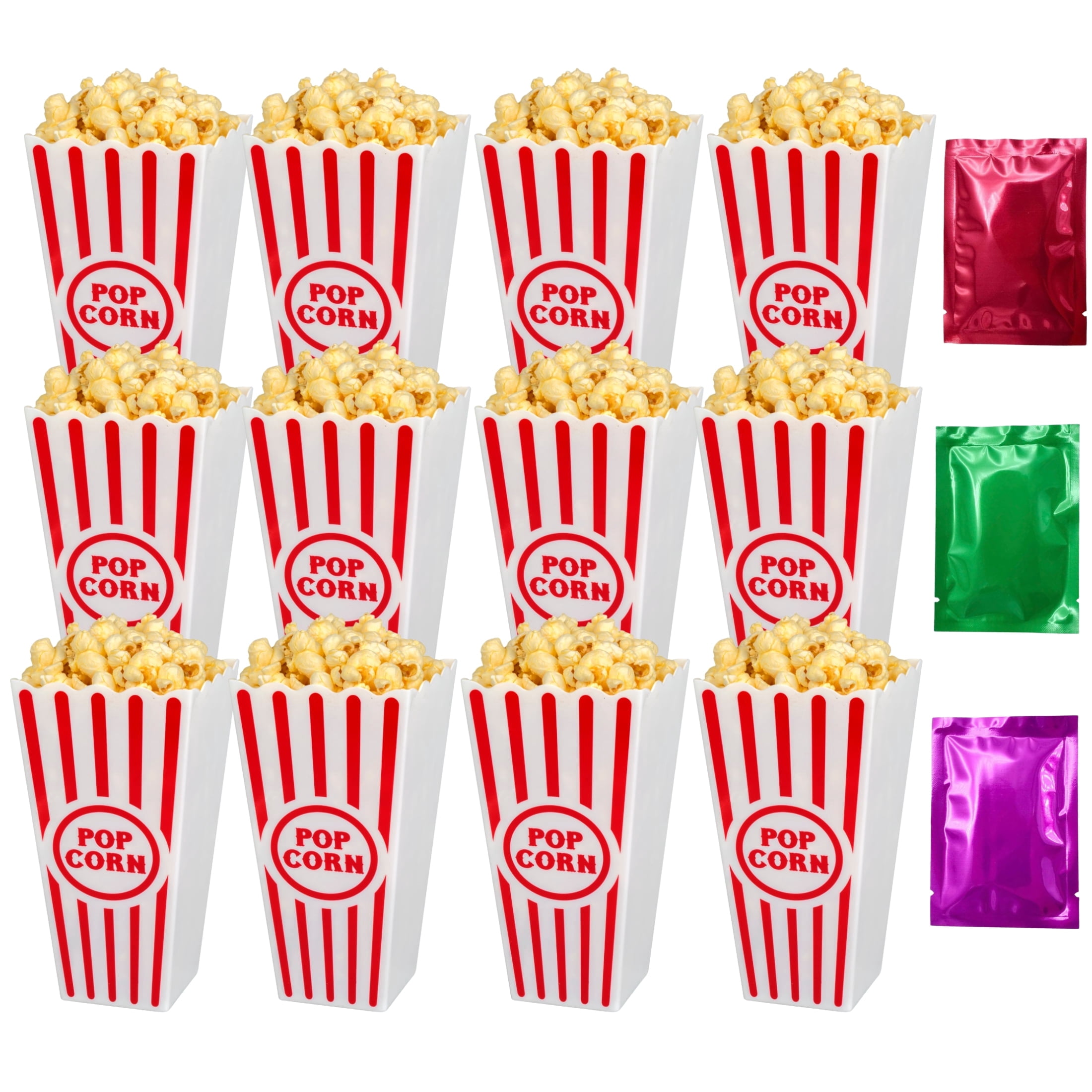 Popcorn Bucket Reusable, (12) White and Red Plastic Containers Solo ...