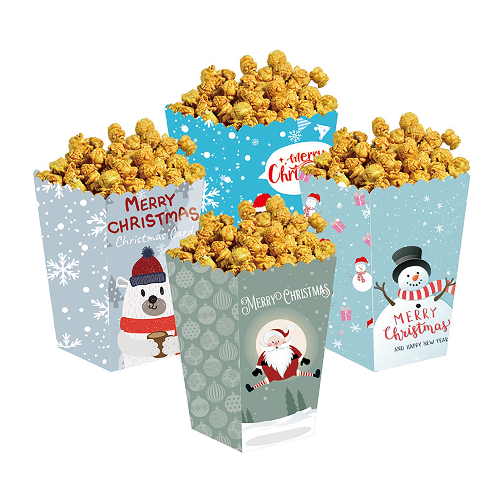Popcorn Containers, Set of 4 Popcorn Boxes Cookie Candy Food Container