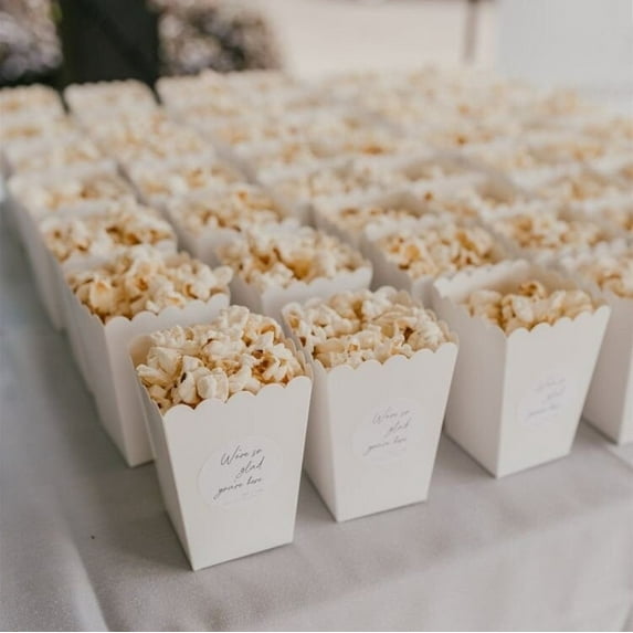 Set of 24 Popcorn Cups for Party Wedding Favor Snacking Bridal Shower Baby Shower Birthday Party Movie Night Mini Popcorn Boxes Favor Bags