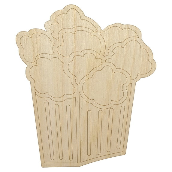 Popcorn Doodle Wood Shape Unfinished Piece Cutout Craft DIY Projects - 4.70 Inch Size - 1/8 Inch Thick