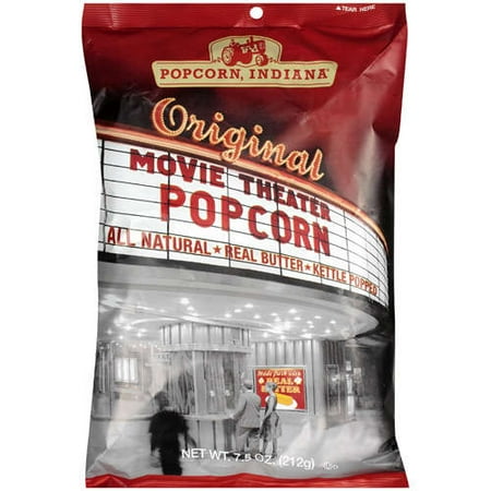 Popcorn, Indiana All Natural Kettle Popped Movie Theater Real Butter Popcorn, 7.5 Oz.