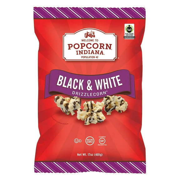 Popcorn Indiana Black and White Drizzlecorn 17 oz.