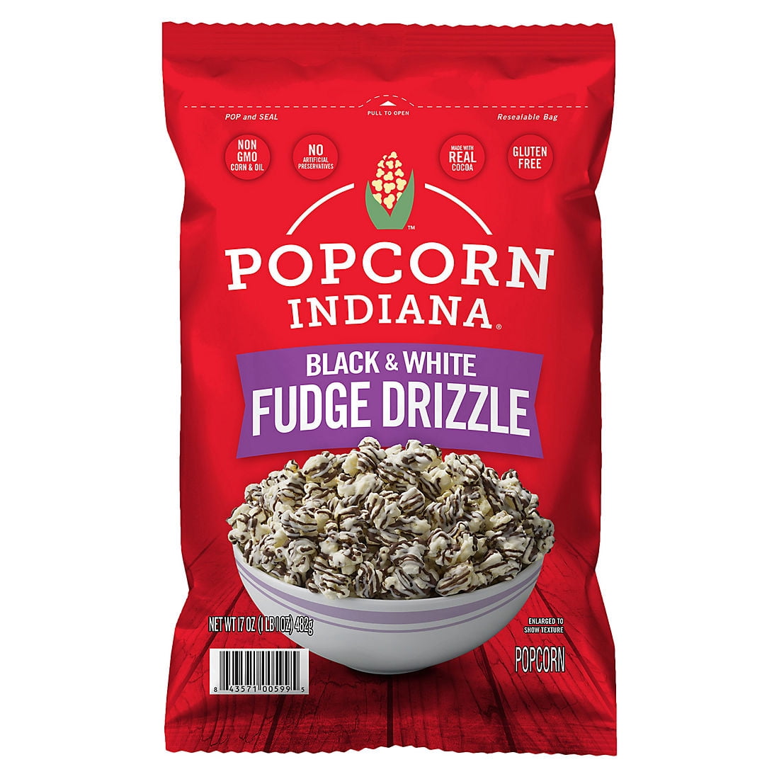 Popcorn Indiana Black and White Drizzlecorn 17 oz.