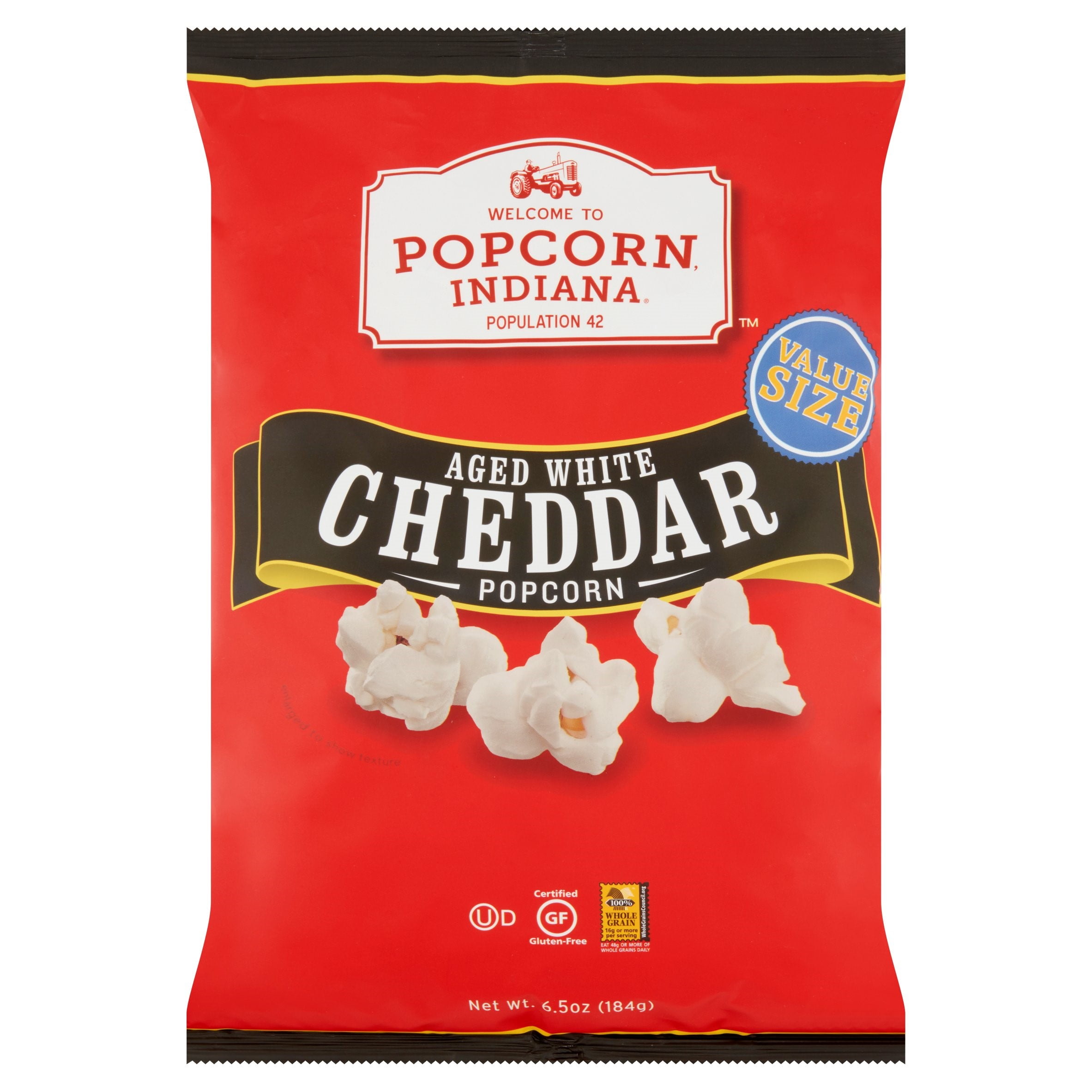 Popcorn Indiana GlutenFree Aged White Cheddar Popcorn Value Size, 6.5