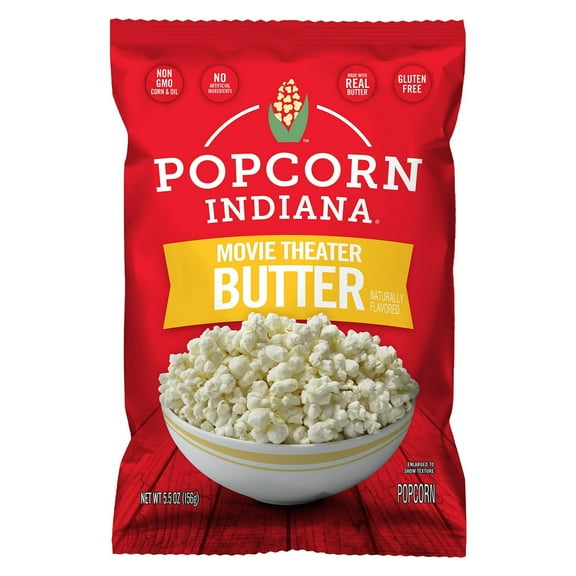 Popcorn Indiana Original Crispy Crunch Real Butter Movie Theater Pop Corn Value Size, 5.5 oz pack of 2
