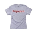 thumbnail image 1 of Popcorn - Large Red Print with Popped Movie Popcorn Girl's Cotton Youth Grey T-Shirt, 1 of 2