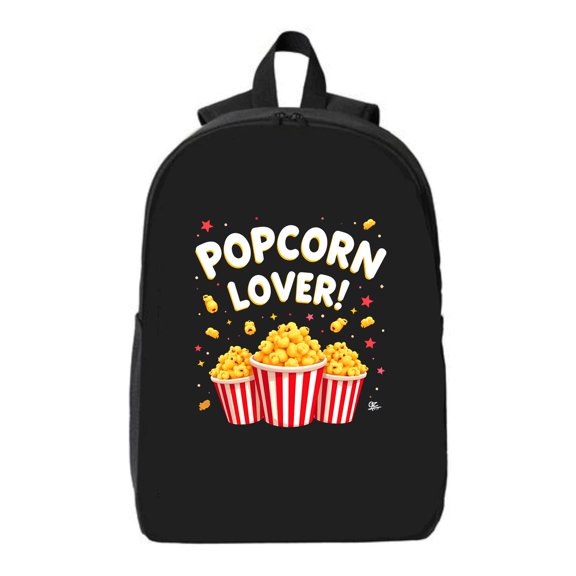 Popcorn Lover Laptop Backpack - Fun Red & White Striped Popcorn Cups Design Fits 15 " Laptop & iPad Perfect for Travel