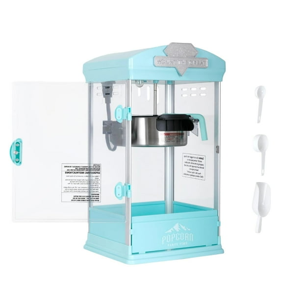 Popcorn Machine, 8 Oz Portable Popcorn Makers with Warming Deck, Commercial Tabletop Pop Corn Popper with Measuring Cup and Spoon, Perfect for Home, Birthday Parties, Theater, School Events