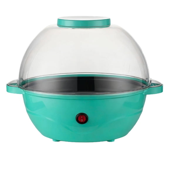 Automatic Stirring 12-cup Popcorn Maker Popper, Hot Oil Popcorn Machine w/Measuring Cap & Built-in Reversible Serving Bowl, Great for Home Party, Safety ETL Approved,Green,12.4x10.2"