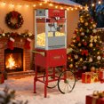 thumbnail image 1 of siu want Large 20oz Vintage Style Popcorn Maker Cart - Pops 62 Cups Per Batch, Commercial & Home Use, Portable Popcorn Machine with Wheels and Kettle, for Theater, Parties, Events (Red)​, 1 of 11