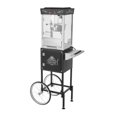 thumbnail image 1 of Popcorn Machine with Cart, 8oz Kettle, 800W Popper, 6-8 Cup Batch, Theater Style, 2-Button Control, Glass Door, 3 Spoons, Black, 1 of 9