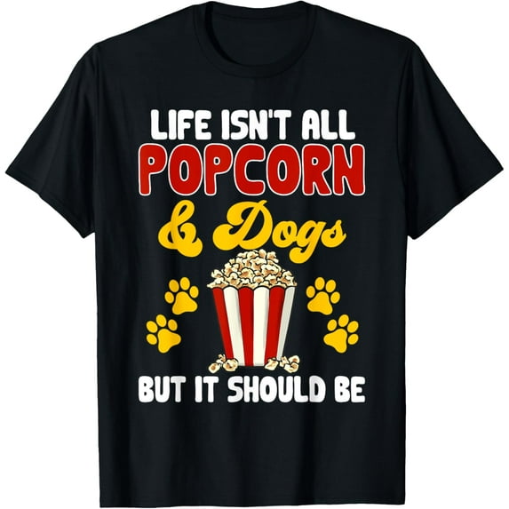 Popcorn Movie Night Snack Dogs Popcorn T-Shirt