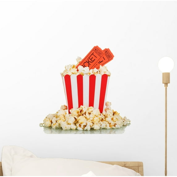 Popcorn Movie Tickets Wall Decal Wallmonkeys Peel and Stick Graphic (12 in W x 11 in H) WM502569