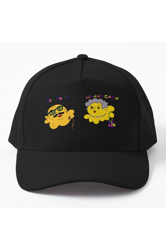 Popcorn Nannacorn Baseball Hat, Family Snack Wordplay Graphic Design, Classic Cap